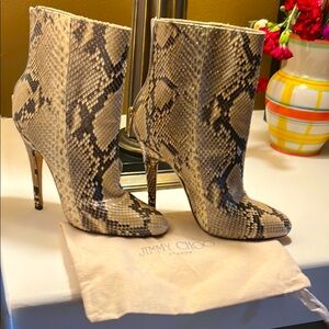 Jimmy Choo Snake Print Ankle Boots